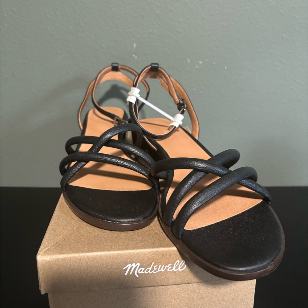 Madewell Strappy Block Heel Leather Sandal Size 10 NWT